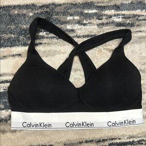 Calvin Klein Black Sports Bra with White Band